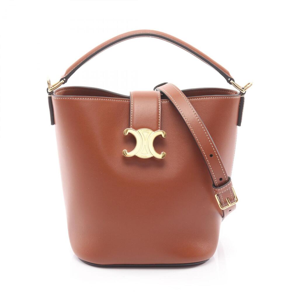 Celine Bucket Louise Handbag Leather Brown